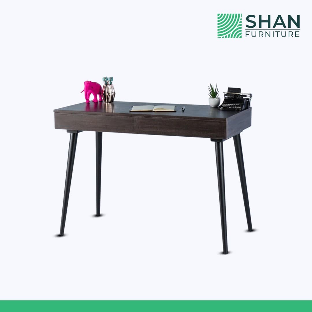 Espresso Writing Desk with Black Legs