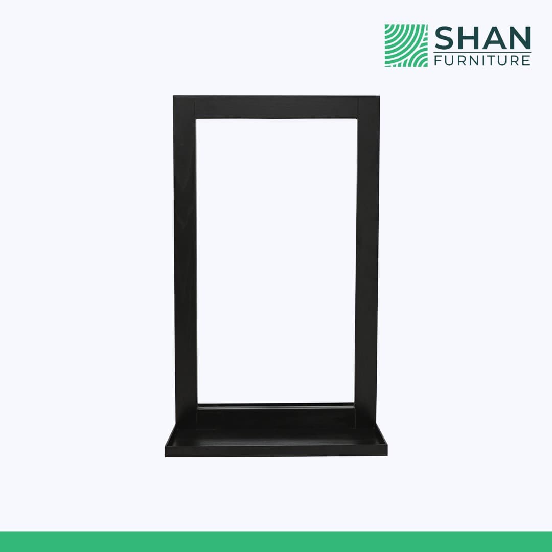 Wood-Frame Mirror Console with Drawers