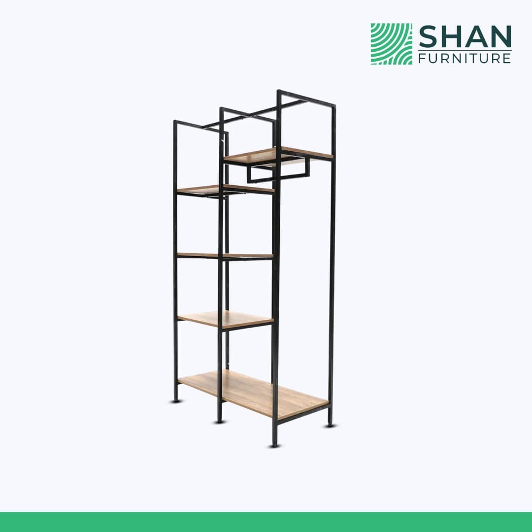 Multi-Tier Garment Rack with Display Shelves