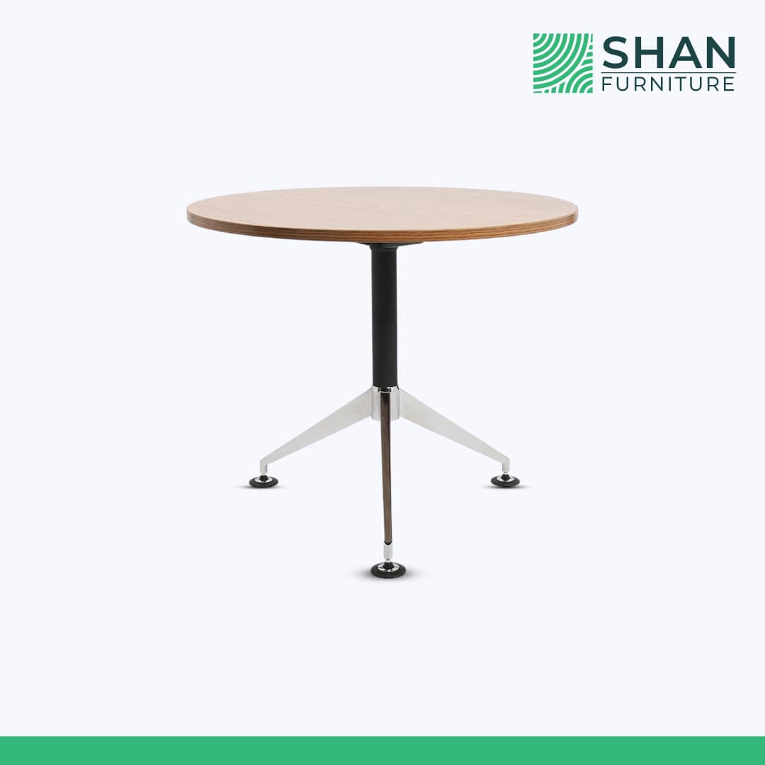 Round Meeting Table with Chrome Pedestal