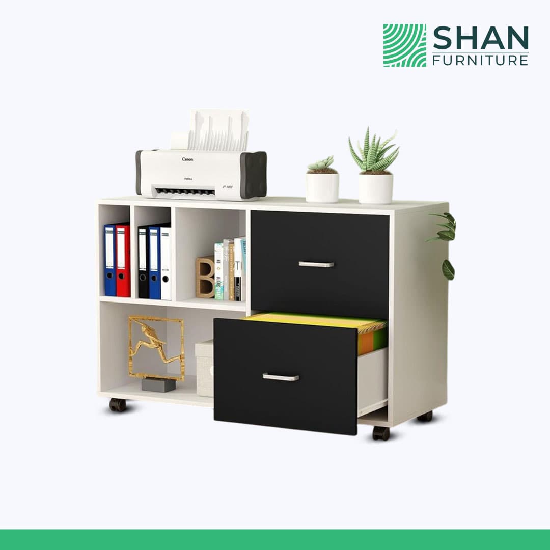 White Mobile Printer Cabinet