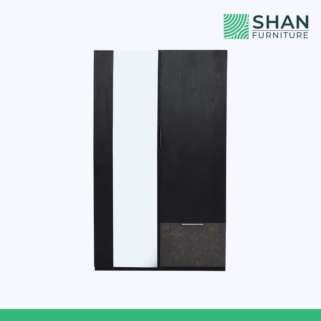 Black Wardrobe with Mirror Door
