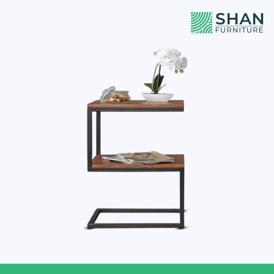 Two-Tier C-Shaped Side Table