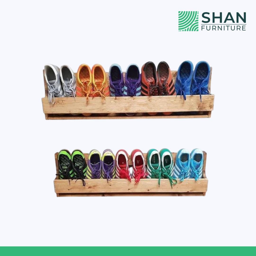 Floating Wood Shoe Shelf