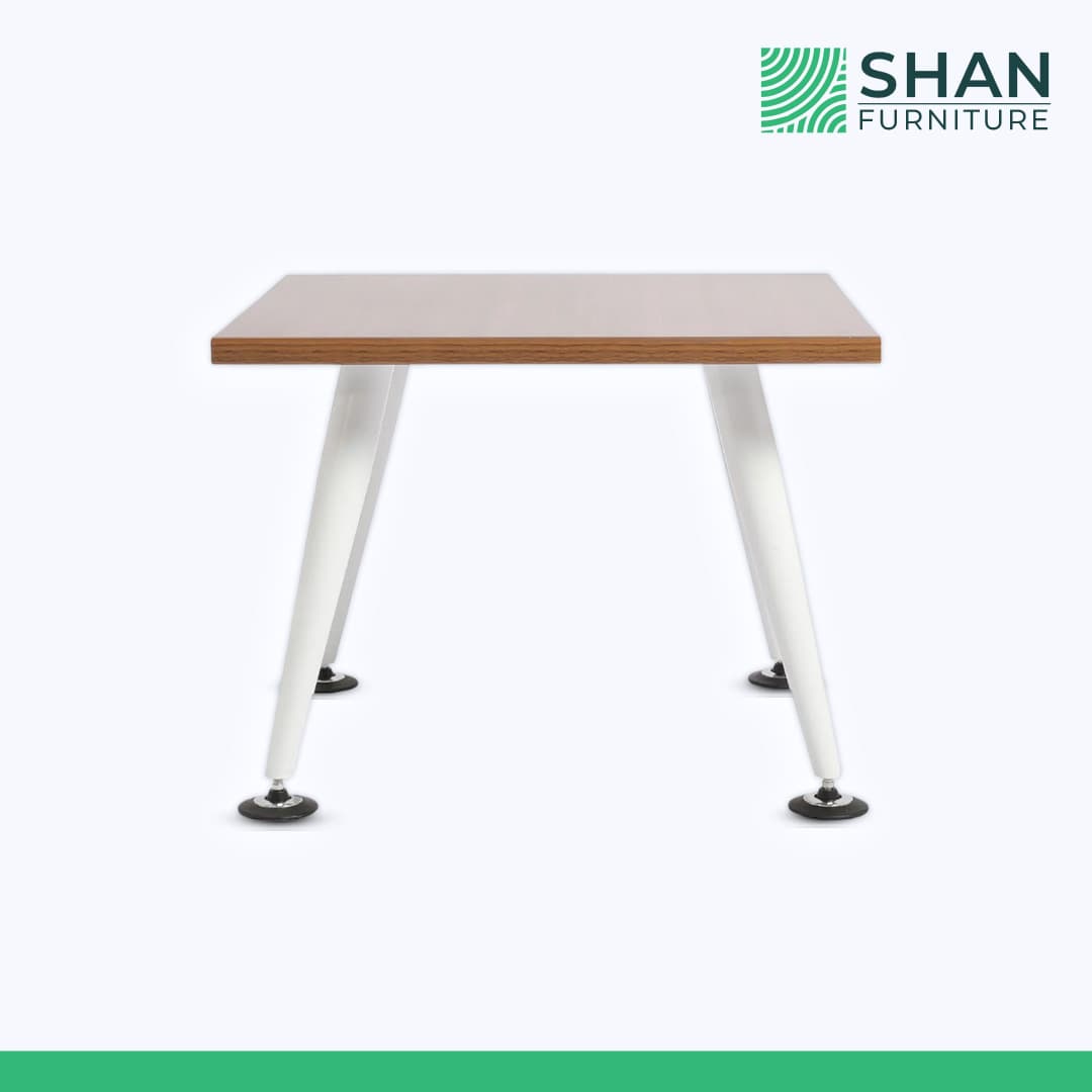 Square Side Table with White Legs