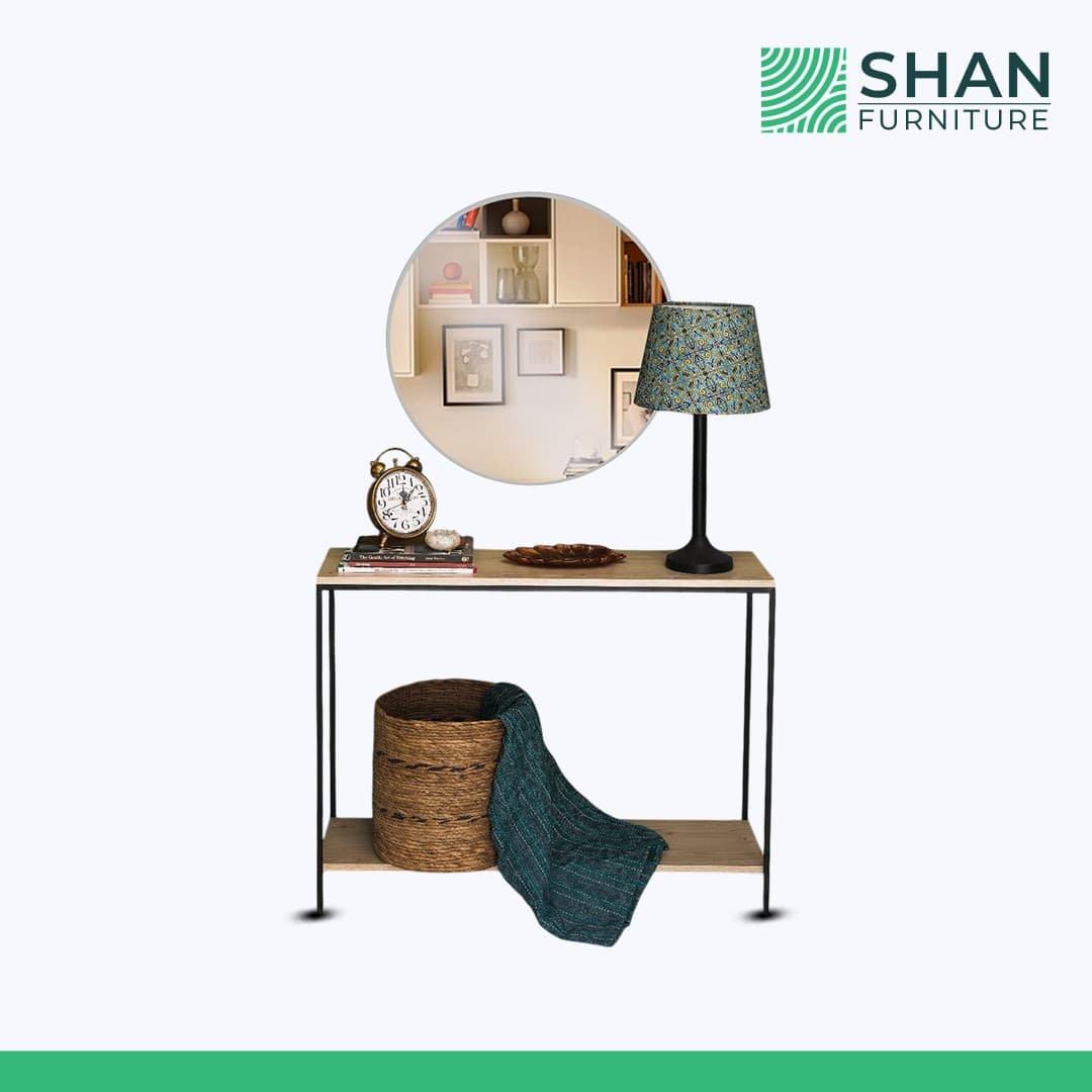 Console Table with Round Mirror Styling