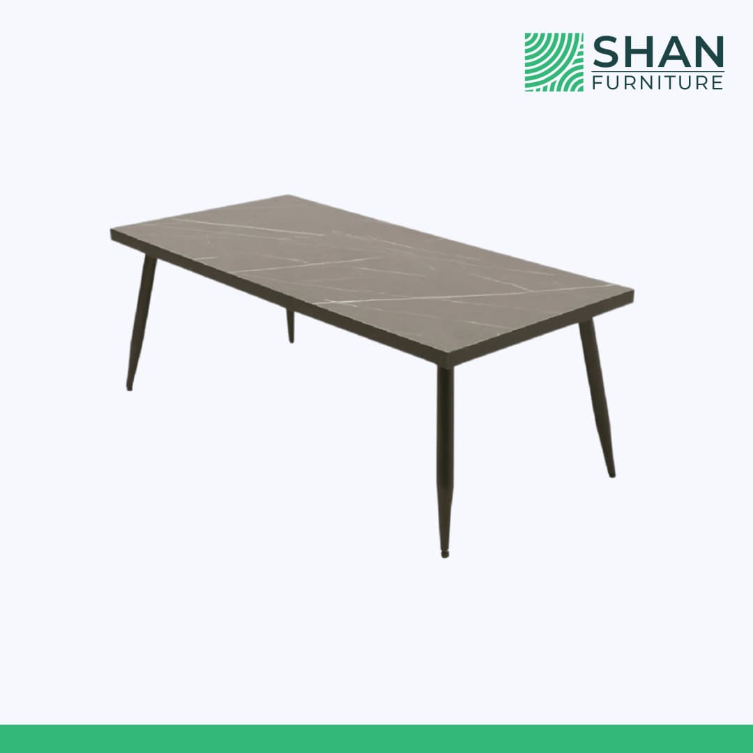 Dark Marble-Look Center Table with Tapered Legs