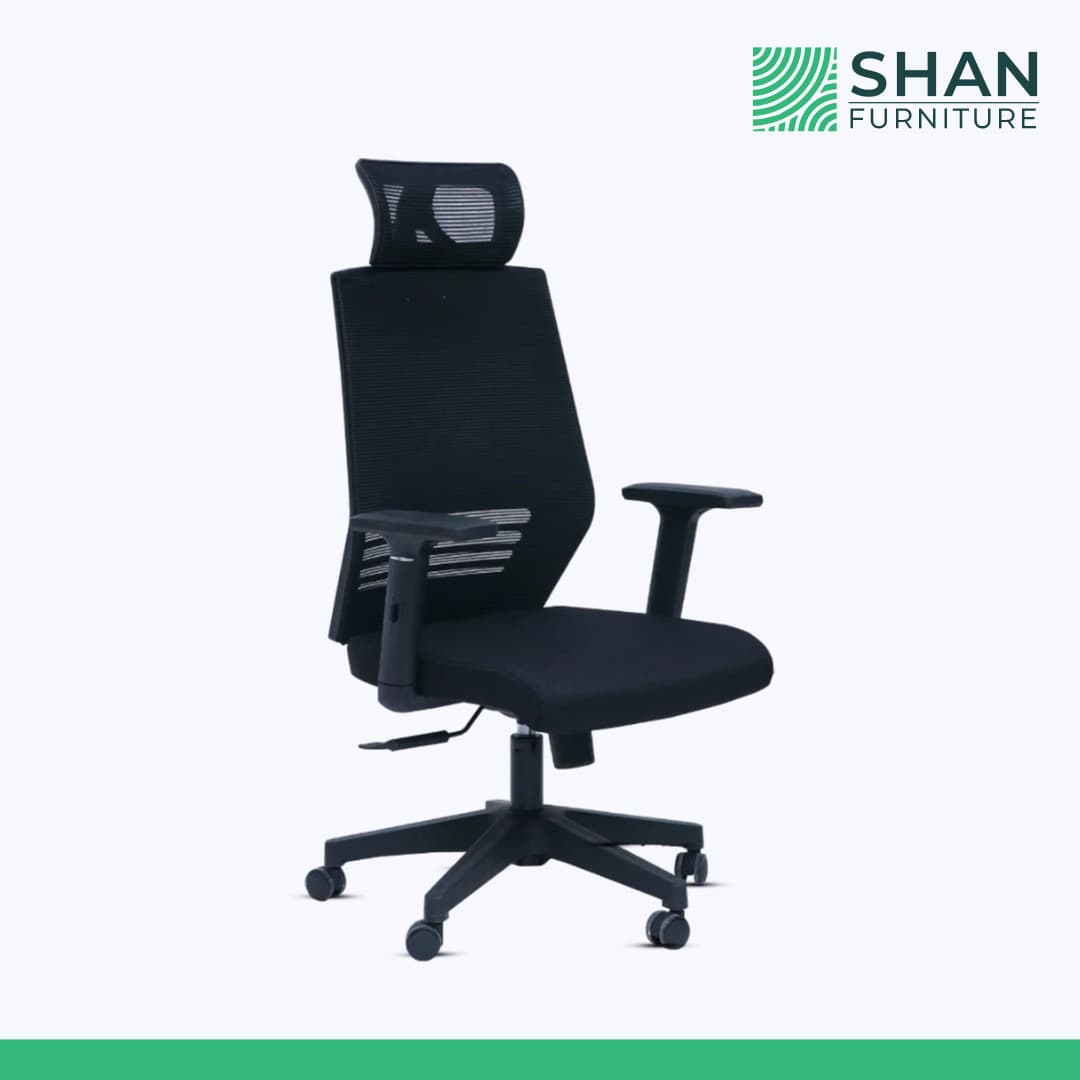 Black Mesh Executive Chair with Chrome Base