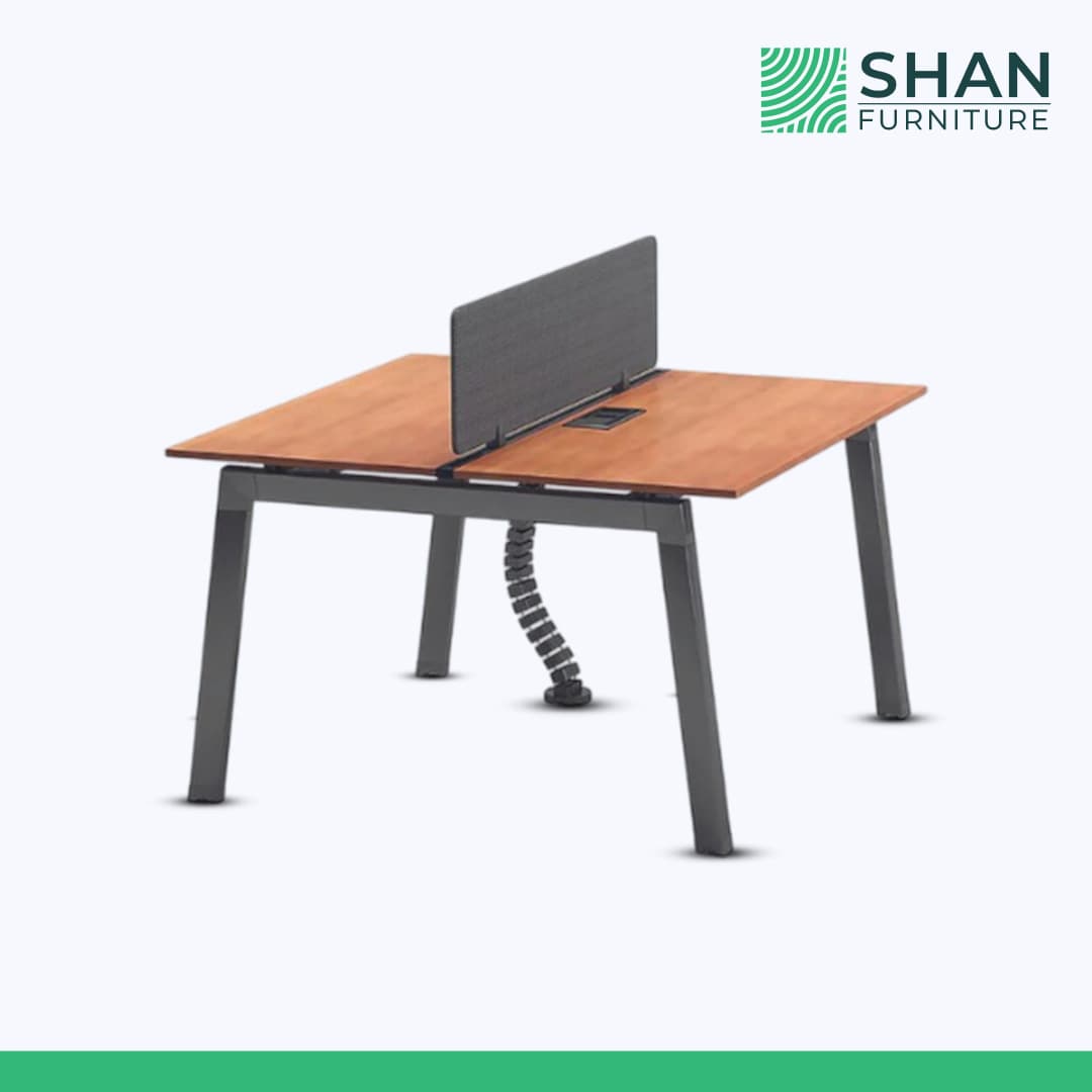 2-Seat Bench Desk with A-Frame Legs