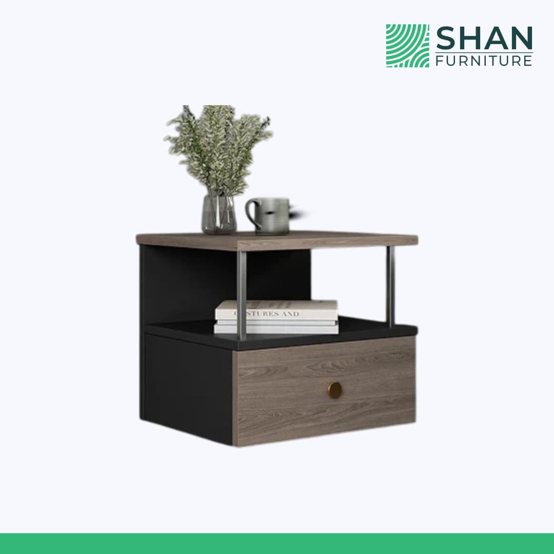 Two-Tone Floating Shelf Nightstand