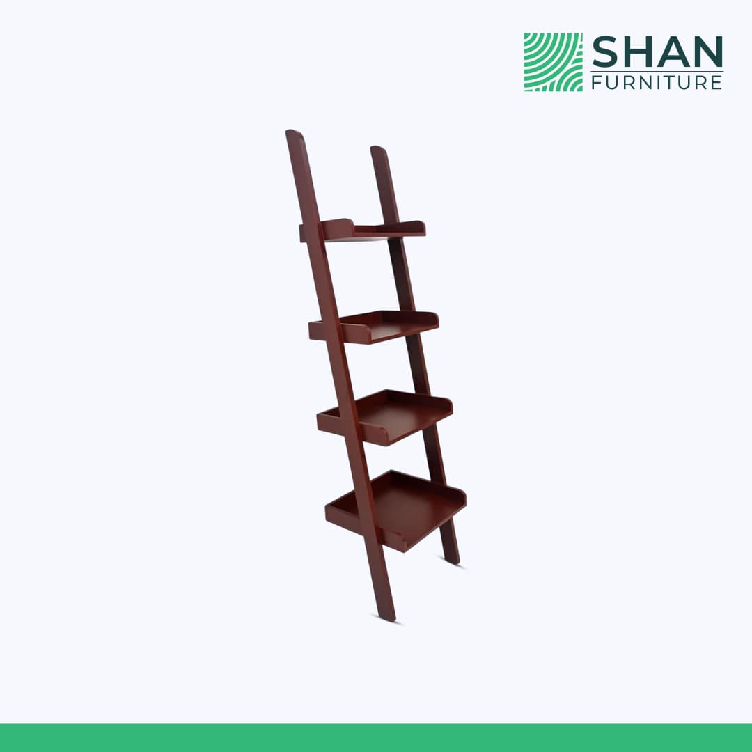 Burgundy Leaning Ladder Shelf