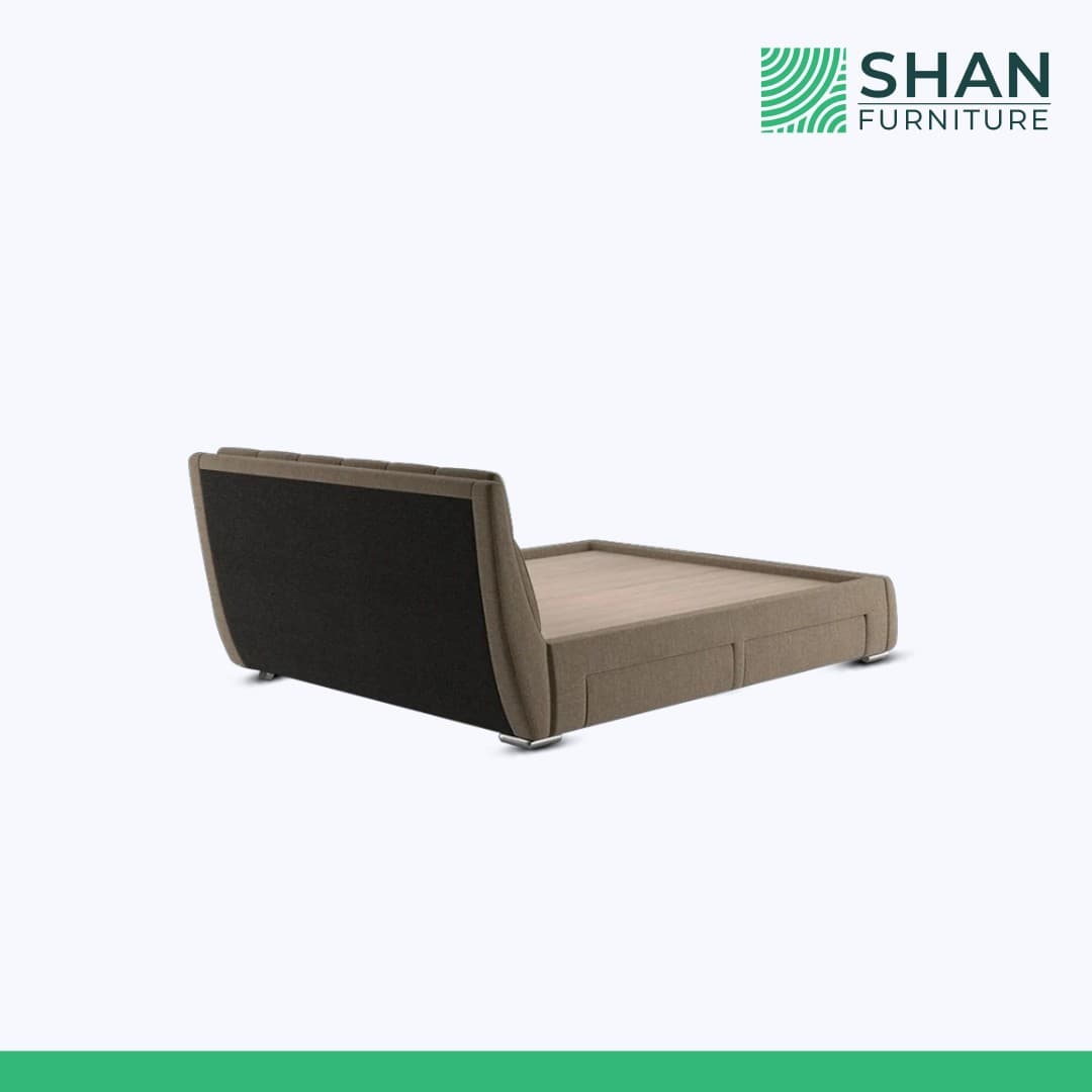 Taupe Tufted Sloped Storage Bed