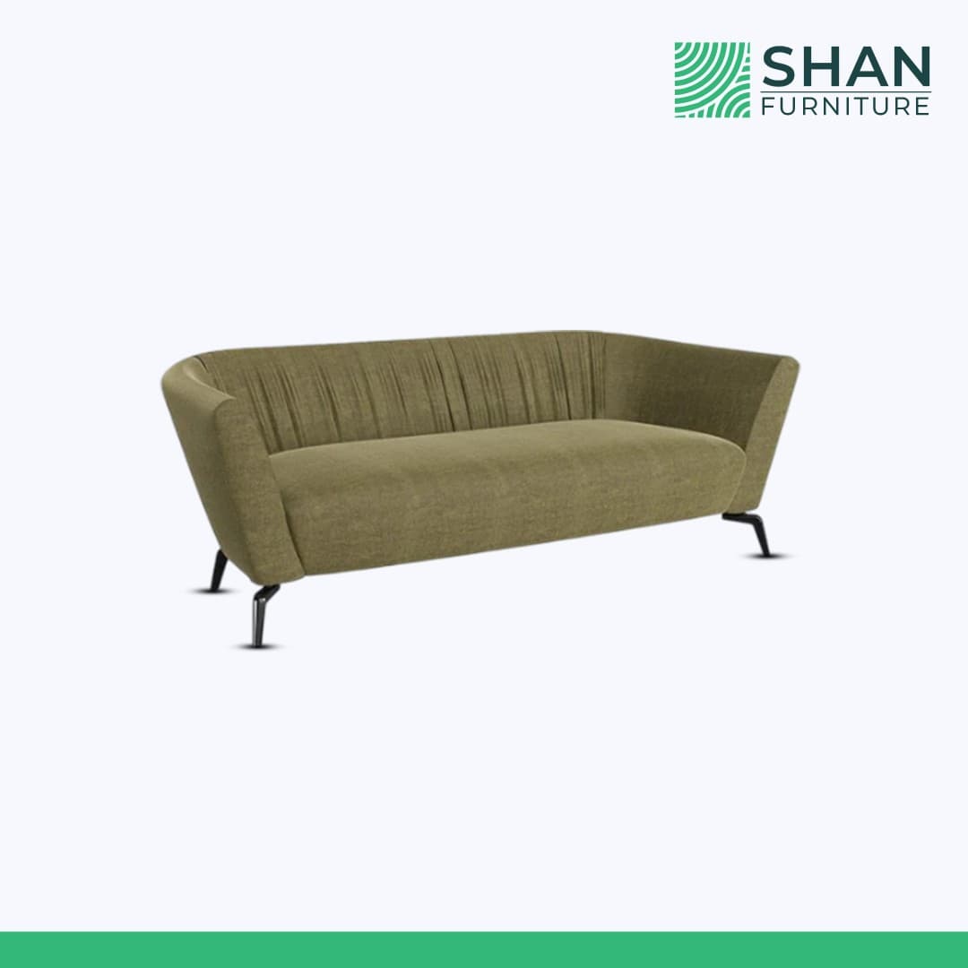 Olive Green 2-Seater Office Sofa