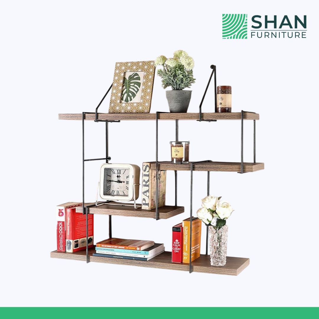 Staggered Wall Display Shelf
