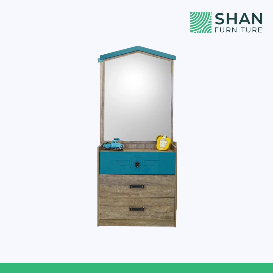 Kids Dressing Table with House-Roof Mirror
