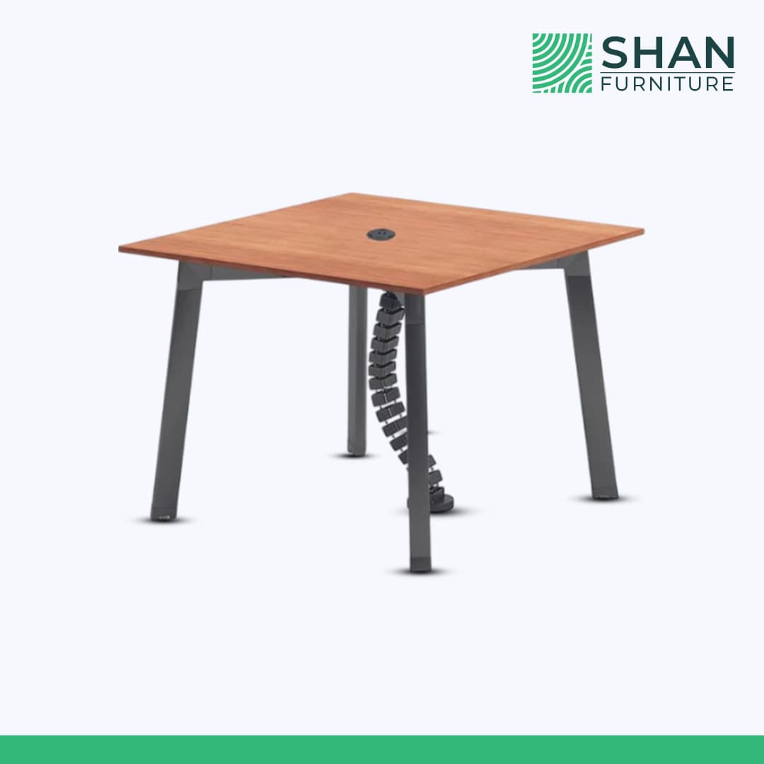 Compact Square Meeting Table with Cable Spine