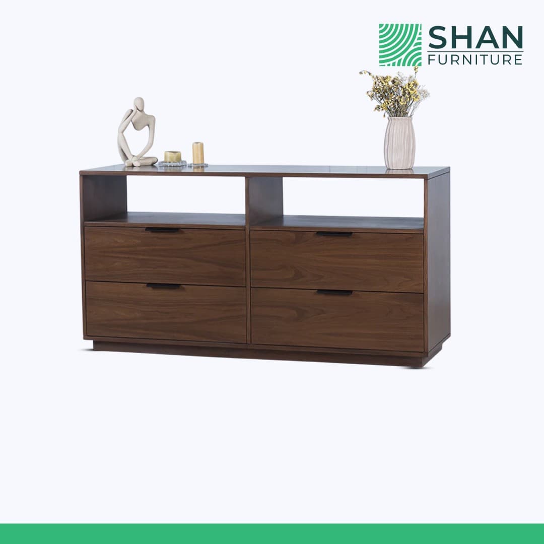 Walnut 6-Drawer Dresser