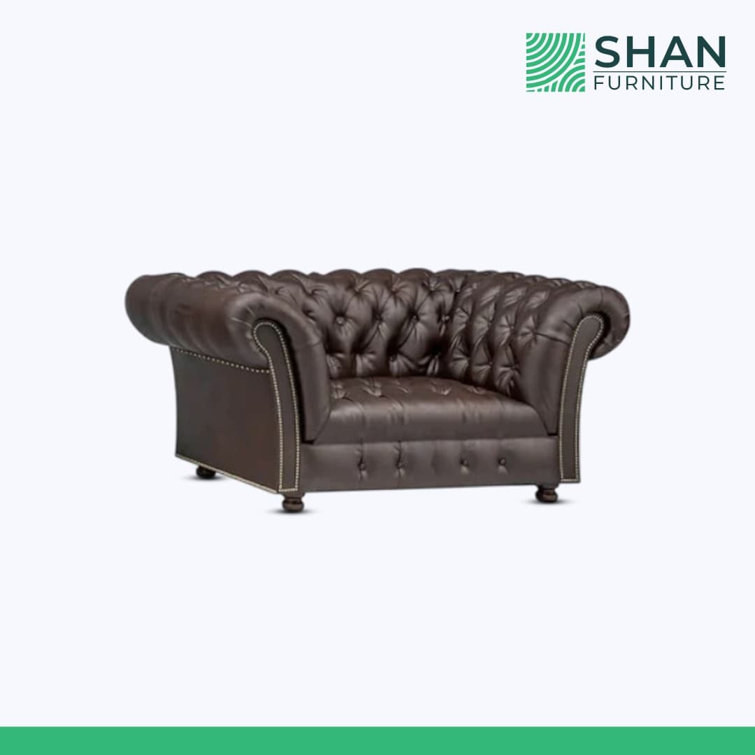 Brown Leather Chesterfield Armchair