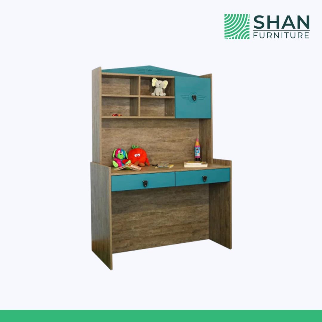Kids Study Table with Teal Accents