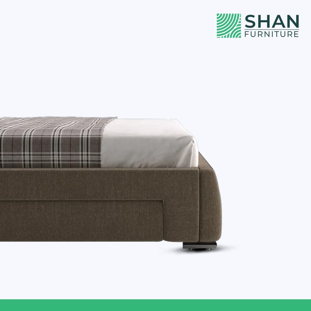 Taupe Tufted Sloped Storage Bed