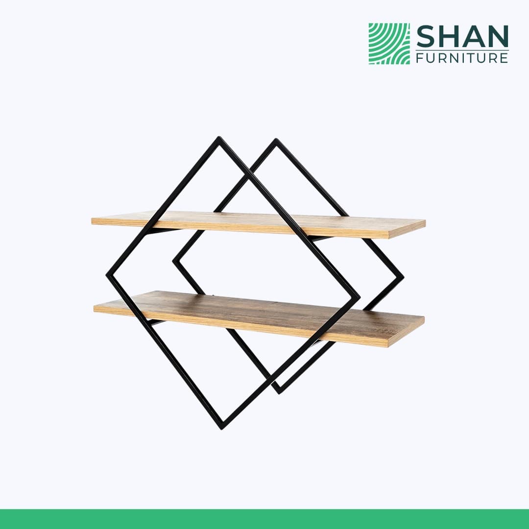 Diamond-Frame Two-Tier Shelf