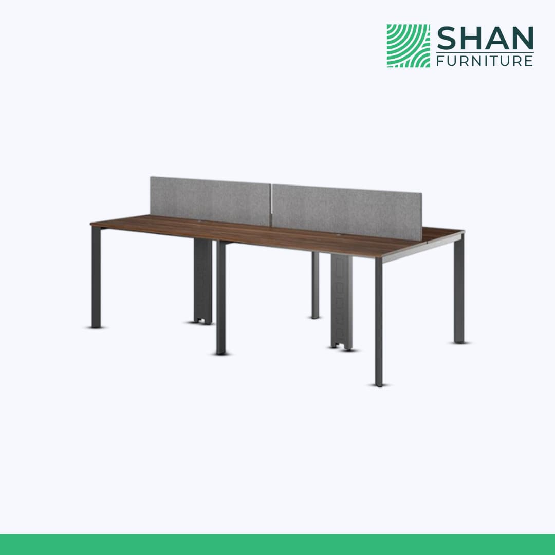 2-Seat Bench Desk with Acoustic Screens
